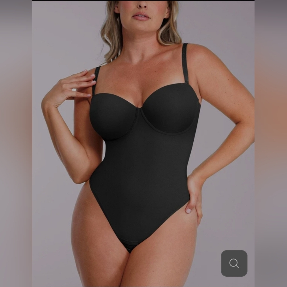 Shapellx Airslim Strapless Convertible Thong Bodysuit Black Small Shapewear‎ New